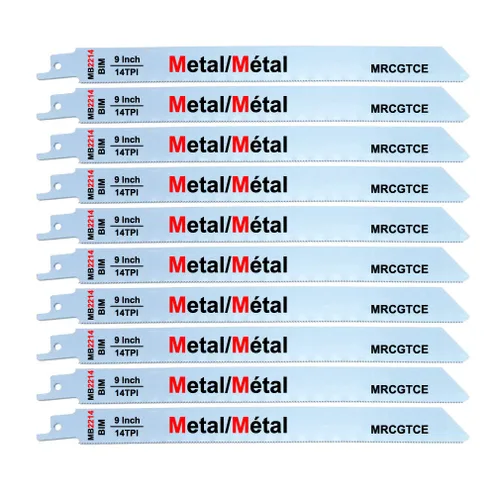 Vista 3 de MRCGTCE Hoja de sierra recíproca de corte de metal, hojas de sierra recíproca bimetálicas 14TPI de 6 pulgadas (10 unidades)
