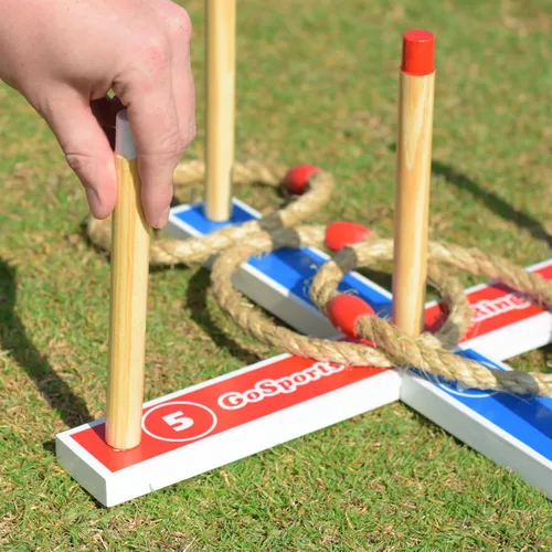 Vista 5 de GoSports Juego de lanzamiento de anillos de madera prémium para niños y adultos, clásico o Disney