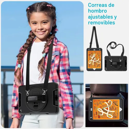 Vista 5 de Funda para iPad mini 5/4 de 7.9 pulgadas: Funda de TPU para iPad mini 5ª/4ª generación 7.9 pulgadas 2019/2015 con protector de pantalla, soporte