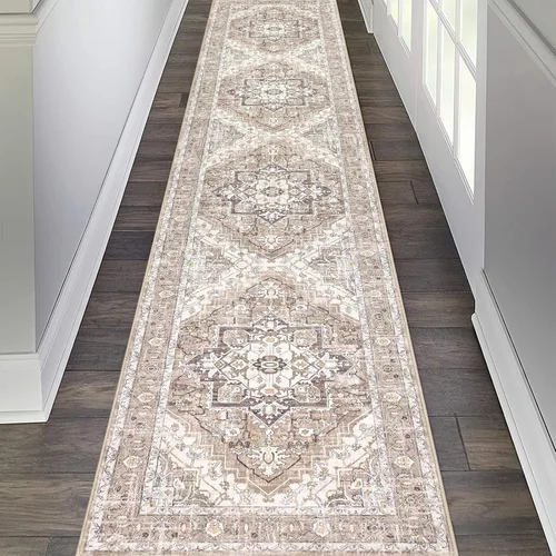 Vista 37 de Pauwer Alfombra vintage de flores 2 x 3 pulgadas, estilo envejecido, antideslizante, de pelo bajo, tapete para entrada, interior, pequeña, retro