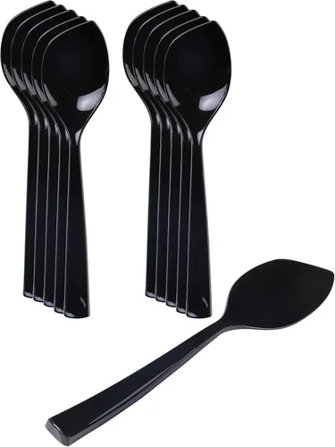 Vista 16 de Restaurantware Cucharas de postre de 4.5 x 1 pulgada, 100 cucharas desechables de degustación, asas resistentes, cucharas de plástico amarillo bebé