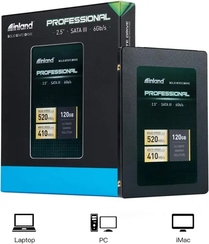Vista 6 de INLAND Professional 120GB SSD 3D NAND SATA III 6Gb/s 2.5" 7mm Unidad interna de estado sólido (120GB)