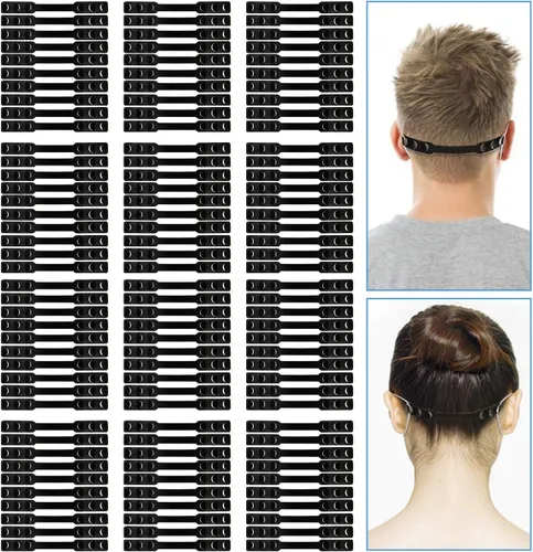 Vista 8 de Paquete de 50 extensores de correa ajustable para máscara, soporte extensor de correa de máscara, cómodo clip de banda de gancho de extensión