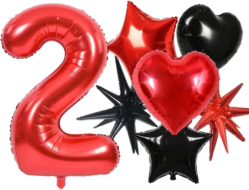 Vista 207 de Toniful - Globos de helio grandes de números del 0 al 9 de 40 pulgadas, color negro, globos digitales de número 0, globos de papel de aluminio