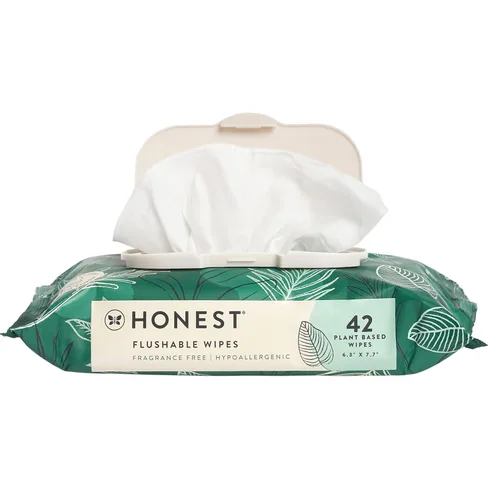 Vista 16 de The Honest Company Toallitas hipoalergénicas desechables para pieles sensibles, hojas tropicales, 42 unidades (paquete de 16)