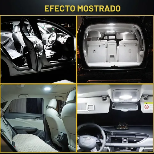 Vista 2 de YM E-Bright Paquete de 6 luces LED 5730 9SMD de color blanco frío, luz interior de lectura automática para automóvil, luz interior de 12 V CC