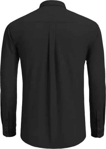 Vista 8 de COOFANDY Camisa casual con botones para hombre, camisa de vestir de mezclilla de manga larga