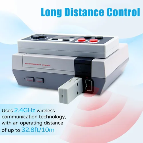 Vista 4 de OSTENT Rechargeable Wireless Controller Gamepad for Nintendo NES Mini Classic Edition Famicom Mini Console Color White