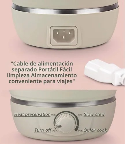Vista 3 de Drizzle Olla Eléctrica Plegable para Viajes Hot Pot - Hot Pot de Cocción de Doble Voltaje 100V-240V - Utensilios de Cocina de Silicona Grado