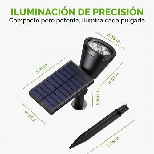 Vista 7 de InnoGear 1 foco solar al aire libre para poste de bandera jardín patio Blanco cálido