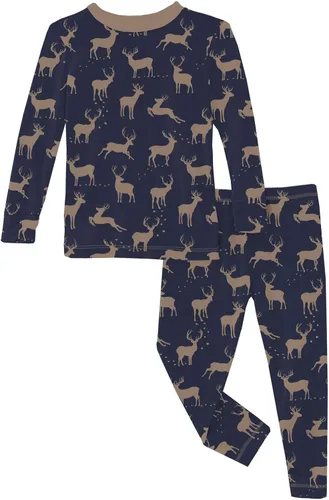 Vista 105 de KicKee Pants Conjunto de pijama de manga larga con estampado de piezas