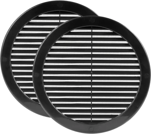 Vista 35 de Vent Systems Cubierta de ventilación blanca Soffit de 4 pulgadas (dimensiones de apertura), rejilla de ventilación redonda de plástico, pantalla