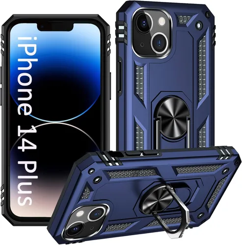 Vista 7 de ADDIT i Phone 14 Pro - Funda para iPhone 14 Pro, con anillo de soporte, soporte ajustable, grado militar, protección resistente, a prueba de golpes