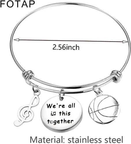 Vista 2 de FUTAP - Pulsera con texto en inglés "We're All In This Togethers", regalo de amistad para amigos