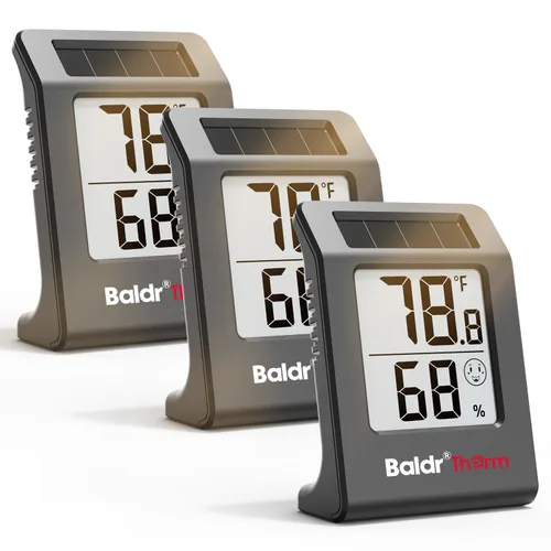 Vista 11 de Termómetro digital e higrómetro de 2.2 pulgadas, sensor de temperatura interior alimentado por energía solar, medidor de humedad para habitaciones