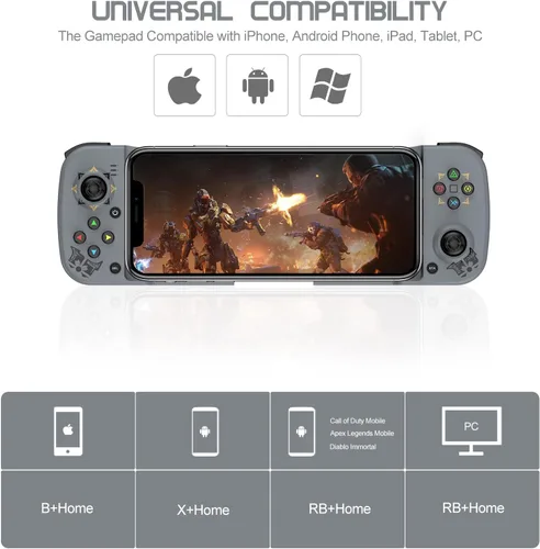 Vista 2 de Joso Control inalámbrico para Android, iPhone, Bluetooth Gamepad Joysticks para Samsung Galaxy 222120, iPhone 1414 Plus14 Pro14 Pro Max13 Pro Max