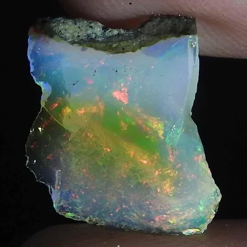Vista 2 de Earth GEMS 02.20.Cts. Piedra de ópalo crudo ultra fuego, áspero natural, cristales preciosos, roca etíope, suministros para hacer joyas, curación