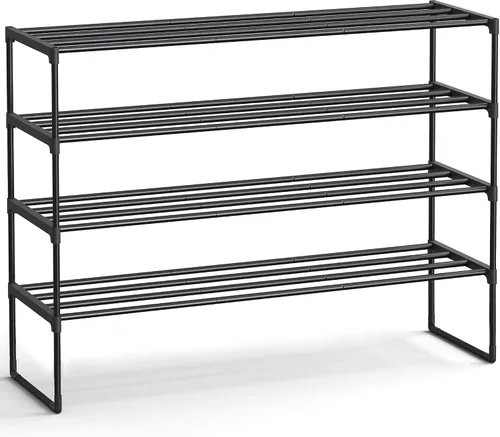 Vista 18 de SONGMICS Zapatero, Organizador de Zapatos de 2 Niveles, Estante de Almacenamiento de Metal, Vertical o Invertido, para 3-6 Pares, Apilable