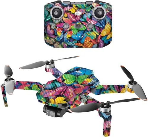 Vista 15 de MIGHTY SKINS Fibra de carbono compatible con el dron portátil DJI Mini 2, humo brillante, acabado de fibra de carbono texturizado protector