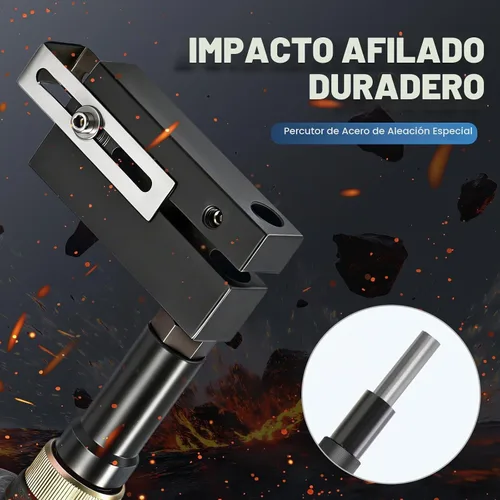 Vista 4 de NEWTRY Perforadora neumática de 0.197 in perforadora de orificio de aire industrial, herramienta de brida perforadora de mano de metal profundo