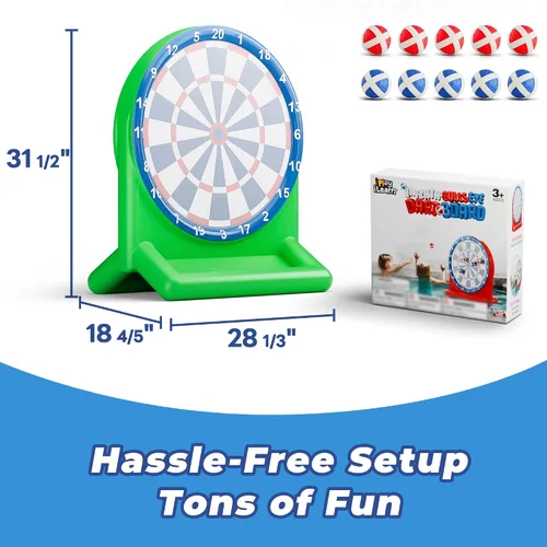 Vista 8 de iPlay, iLearn Divertidos juguetes de piscina para niños, juegos inflables de tablero de dardos, flotadores de piscina, patio de playa, juego al aire