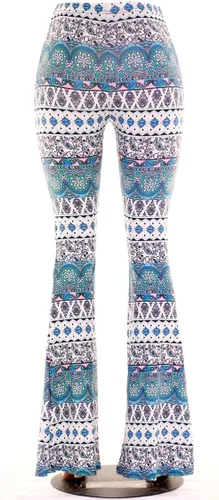 Vista 7 de Herose - Pantalones acampanados para mujer tiro alto, estilo bohemio, largos hasta el suelo, tallas S a 2XL