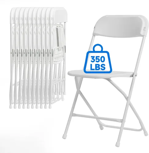 Vista 9 de Silla plegable de plástico de 20 piezas, silla comercial portátil, sillas plegables de plástico resistente, silla plegable con capacidad de 350 Negro