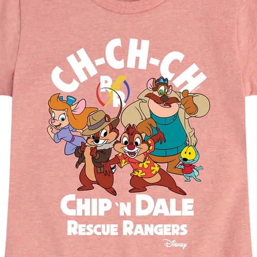 Vista 3 de Disney - Chip 'N Dale Rescue Rangers - Chip 'N Dale Character Art - Camiseta gráfica de manga corta para niños y jóvenes