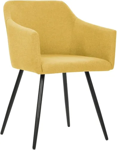 Vista 3 de Yellow Fabric Dining Chairs Set of 4, Modern Kitchen Dining Room Seating, Sturdy Metal Frame for Home