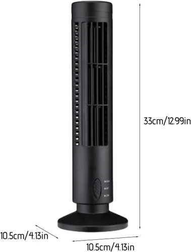 Vista 2 de Ventilador de torre portátil eléctrico silencioso de enfriamiento vertical sin aspas Ventiladores de piso 2 velocidades Modos de viento Temporizador