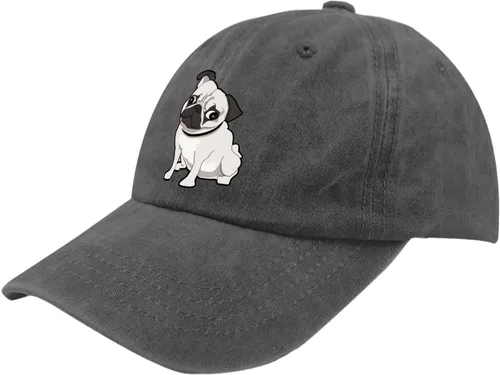 Vista 2 de Sombreros para papá, sombrero de perro carlino para papá, gorras vintage para mujer