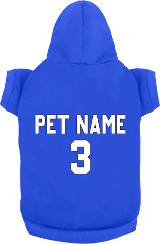 Vista 7 de Ropa para perro personalizada: diseña tu propia sudadera con capucha para mascotas, añade número de nombre, suéter personalizado para perros Negro