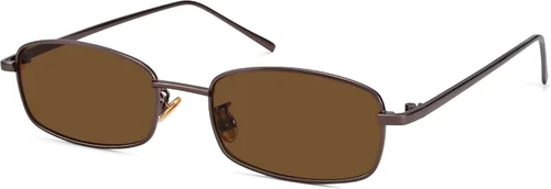 Vista 14 de Y2k - Lentes de sol rectangulares para mujer y hombre, estilo retro de los años 80 y 90 A1 dorado/gris