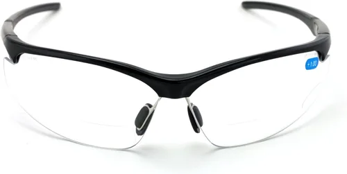 Vista 2 de Anteojos de seguridad bifocales deportivos bifocales - Lector de lentes transparentes para lectura - Certificado ANSI Z87.1 (negro mate, 2.25)