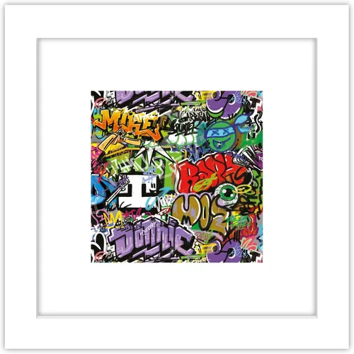 Vista 10 de Trends International Gallery Pops Nickelodeon Teenage Mutant Ninja Turtles: Mutant Mayhem - Arte de pared con patrón de graffiti, versión enmarcada