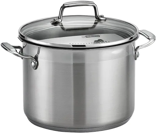 Vista 4 de Tramontina Olla gourmet de acero inoxidable de 6 cuartos de galón con tapa y colador
