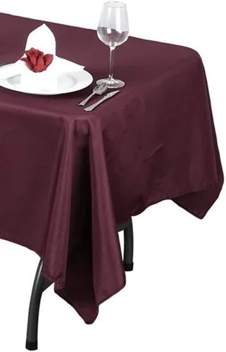 Vista 4 de Tektrum mantel rectangular de poliéster, de 60 נ102 pulgadas; tela gruesa, resistente y duradera