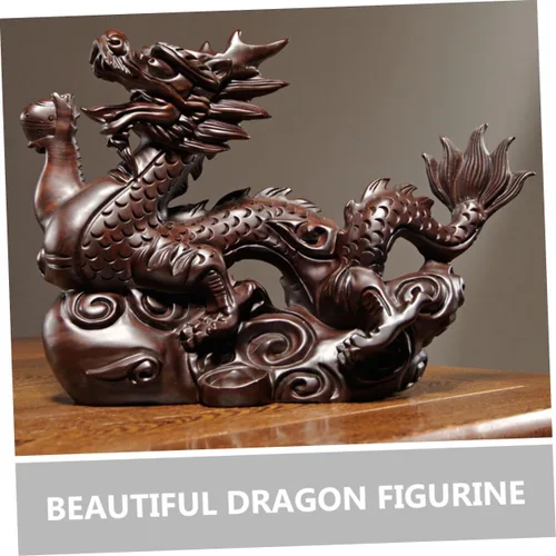 Vista 8 de Yardwe Figura de paisaje de año nuevo, decoración de mascota china, estatua de riqueza de Feng Shui, estatua de dragón 2024, estatua de dragón