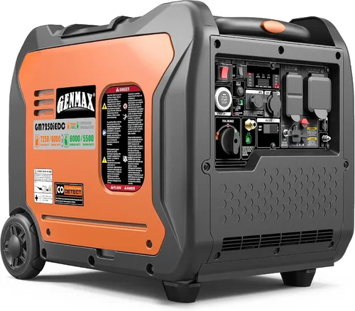 Vista 11 de GENMAX Generador inversor portátil, 3500 W súper silencioso con motor a gas o propano con capacidad paralela, arranque remoto/eléctrico, ideal