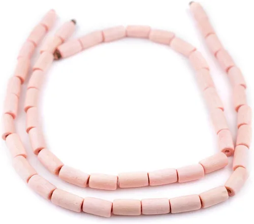 Vista 9 de TheBeadChest - Cuentas de madera natural de tubo azul azul (0.591 x 0.315 in): hilo de cuentas de madera ecológico orgánico para hacer joyas