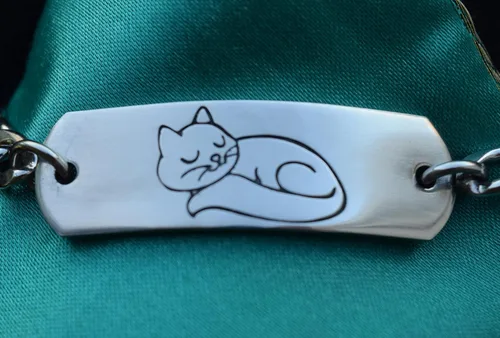 Vista 2 de Pulsera de identificación ajustable personalizada para niños y adultos Acero inoxidable Sin gemas