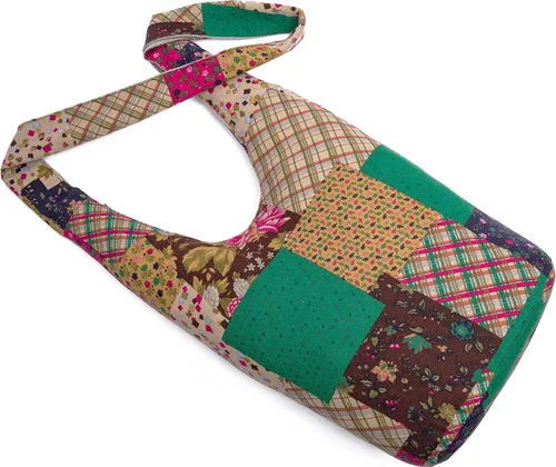 Vista 19 de Bolsa de hombro para mujer, de lona en estilo hippie/bohemio para llevar cruzada al hombro, disponible en diferentes colores y estampados