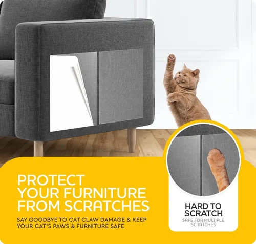 Vista 5 de Paquete de 20 protectores de muebles antiarañazos para gatos, protector de sofá para gatos, cinta disuasoria de entrenamiento para arañazos de sofá