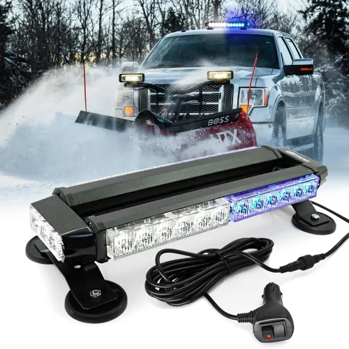 Vista 24 de Barra de luz estroboscópica de emergencia de 14.5'' con 32 LED para techo, doble lado, luz de advertencia de peligro, luz de seguridad con imán