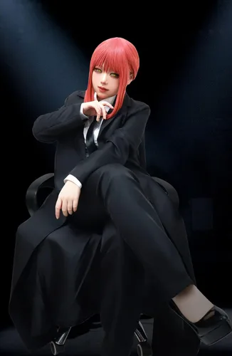 Vista 7 de C-ZOFEK Chainsaw Man Makima - Disfraz de anime uniforme de mujer chaqueta con corbata para Halloween