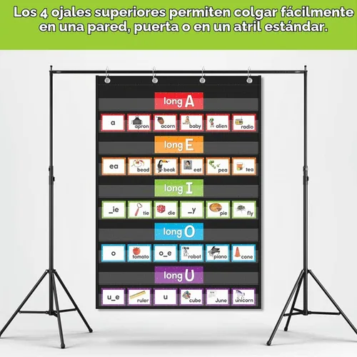 Vista 3 de EAMAY - Tablas de bolsillo estándar, tabla de bolsillo transparente de 10 bolsillos para lecciones del profesor en el aula o uso en el hogar
