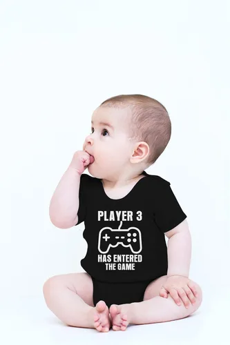 Vista 4 de Crazy Bros Tee's Player 3 Has Entered the Game - Body para bebé, divertido traje de niño para bebé, lindo unisex y cómodo humor