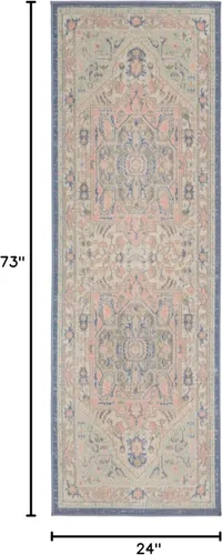 Vista 2 de Unique Loom Whitney Collection - Alfombra de área Milano (2 pies x 6 pies 1 pulgada, multiazul)