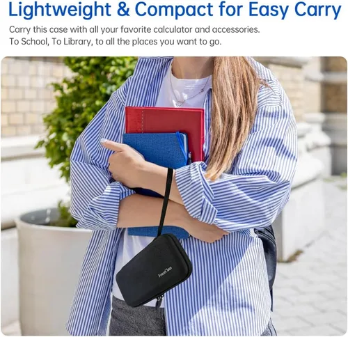 Vista 7 de Estuche rígido de transporte con cable de datos de cargador de alimentación para calculadora gráfica Texas Instruments TI-84 Plus CE/TI-84 Plus