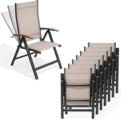 Vista 14 de Crestlive Products Juego de 2 sillas plegables para patio, sillas Negro